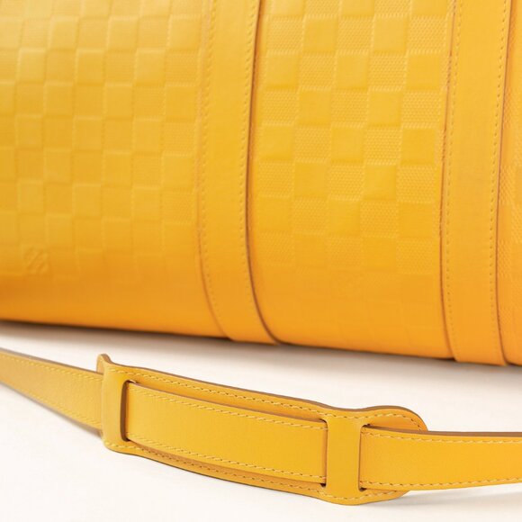 Louis Vuitton Keepall Bandouliere 45 in Damier Infiniti Safran Yellow Leather - Picture 7 of 16